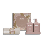 AL.IVE Wash & Lotion Duo + Waffle Towel Gift Set ~ Raspberry Blossom & Juniper