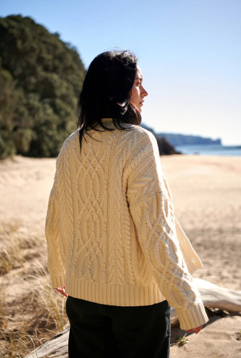 MAXTED Ivory Cable Cardigan