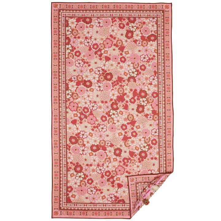 Somerside sand free beach towel - Sunset Blush premium waffle