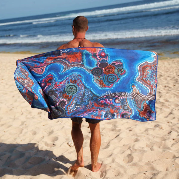 Somerside sand free beach towel - Bunjil Over Wurundjeri