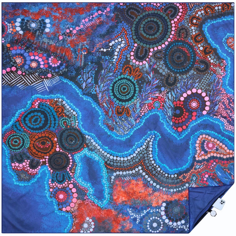 Somerside sand free beach towel - Bunjil Over Wurundjeri