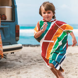Kids Changing Poncho in Rainbow