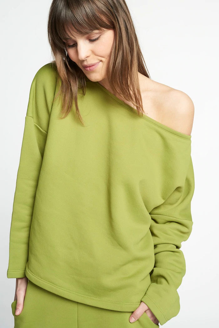 Lune Active Katie Oversized Crew in Lime Green