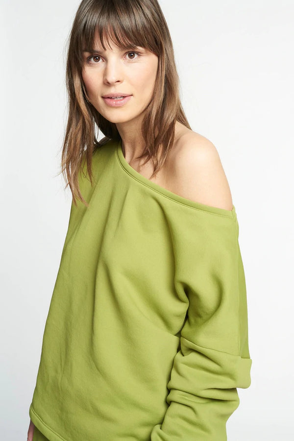 Lune Active Katie Oversized Crew in Lime Green