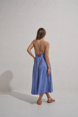 Tranquil Midi Dress in Lotus Blue