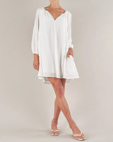 Amelius Panama Gauze Mini Dress in White