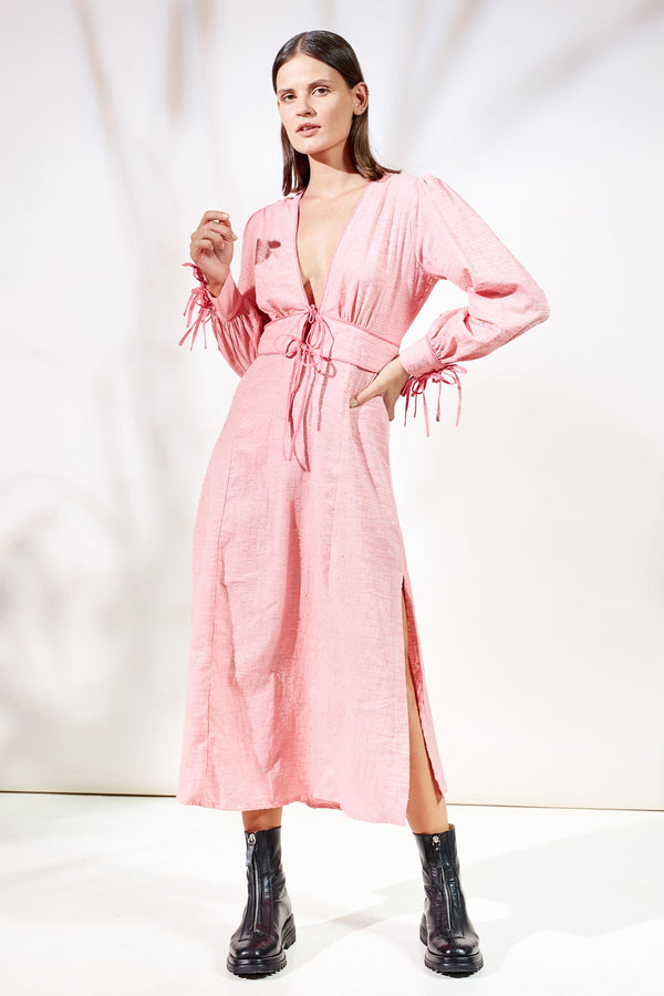 Rue Stiic Lexie Split Dress in Calla Pink
